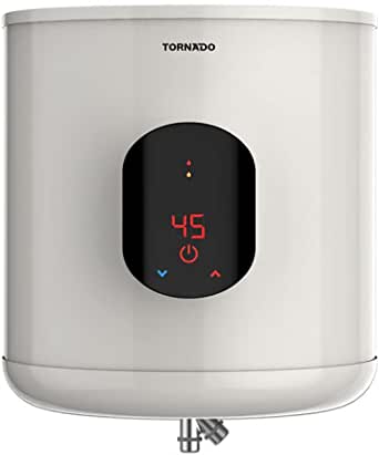 سخان مياه تورنيدو كهرباء 35 لتر لون أوف وايت مزود بلمبة إل إي دي كمؤشر لدرجة الحرارة EHA-35TSM-F